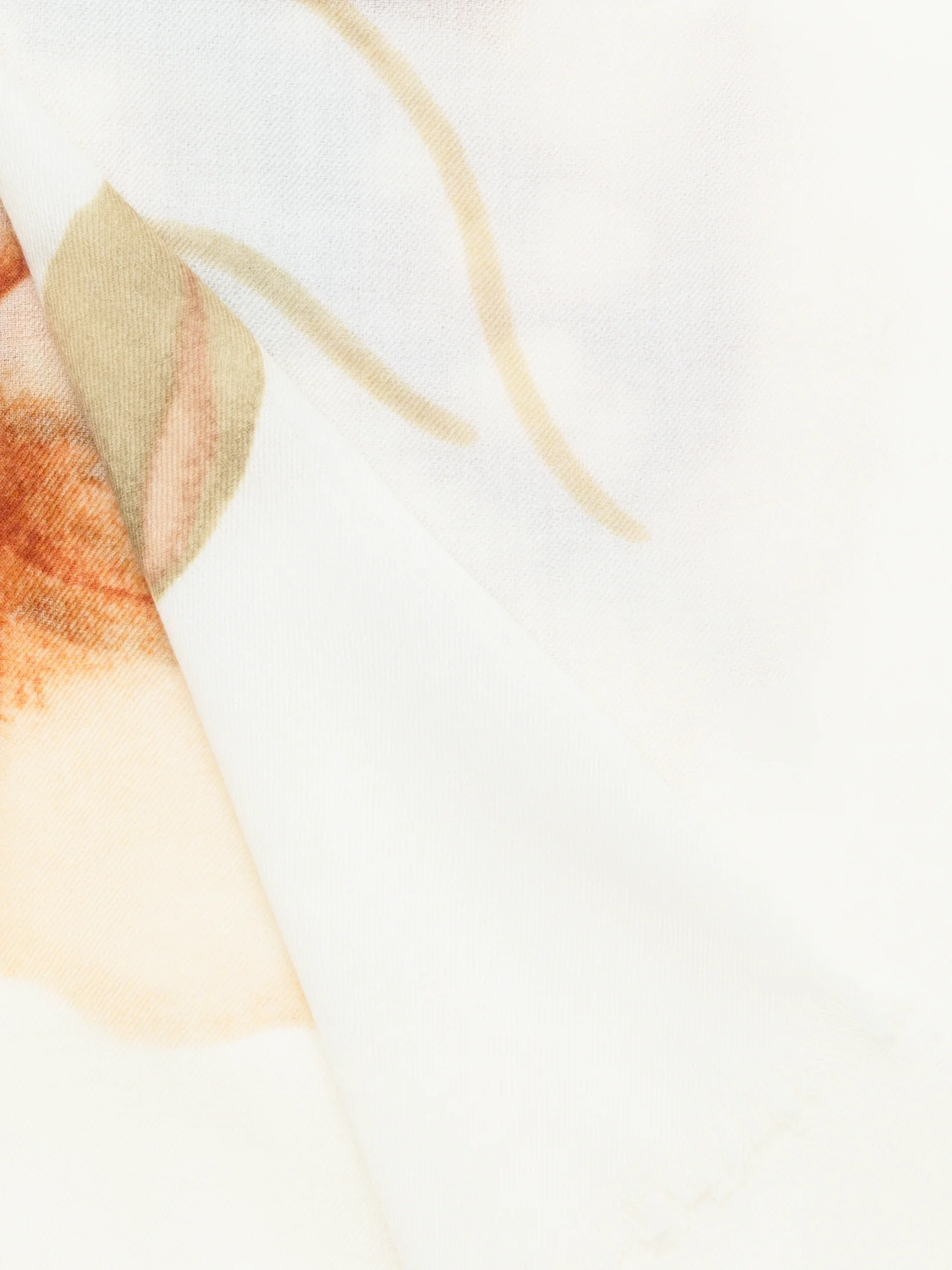 Cashmere Silk Scarf with Placed Anemone Print - Image 3