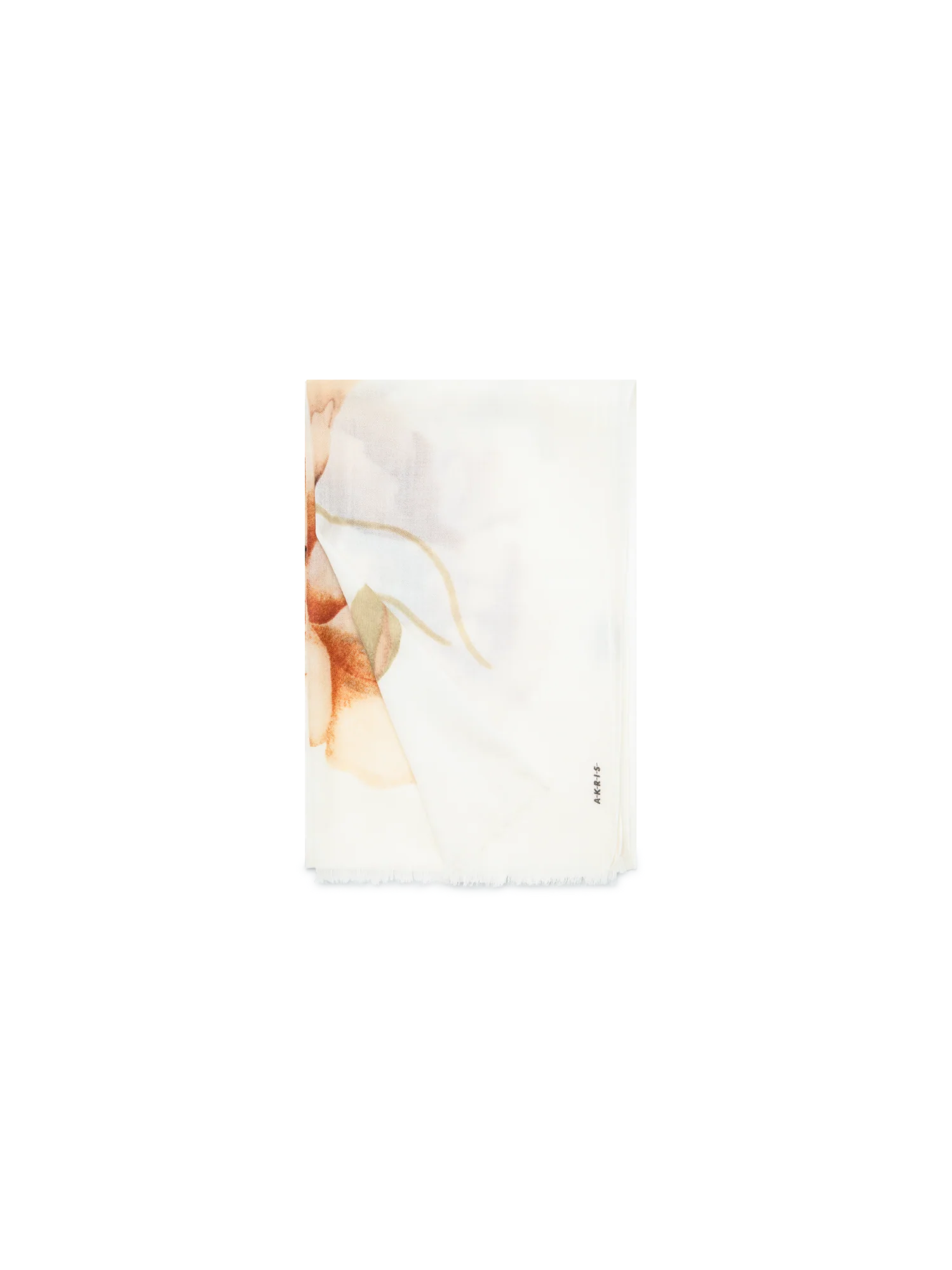 Cashmere Silk Scarf with Placed Anemone Print - Image 4