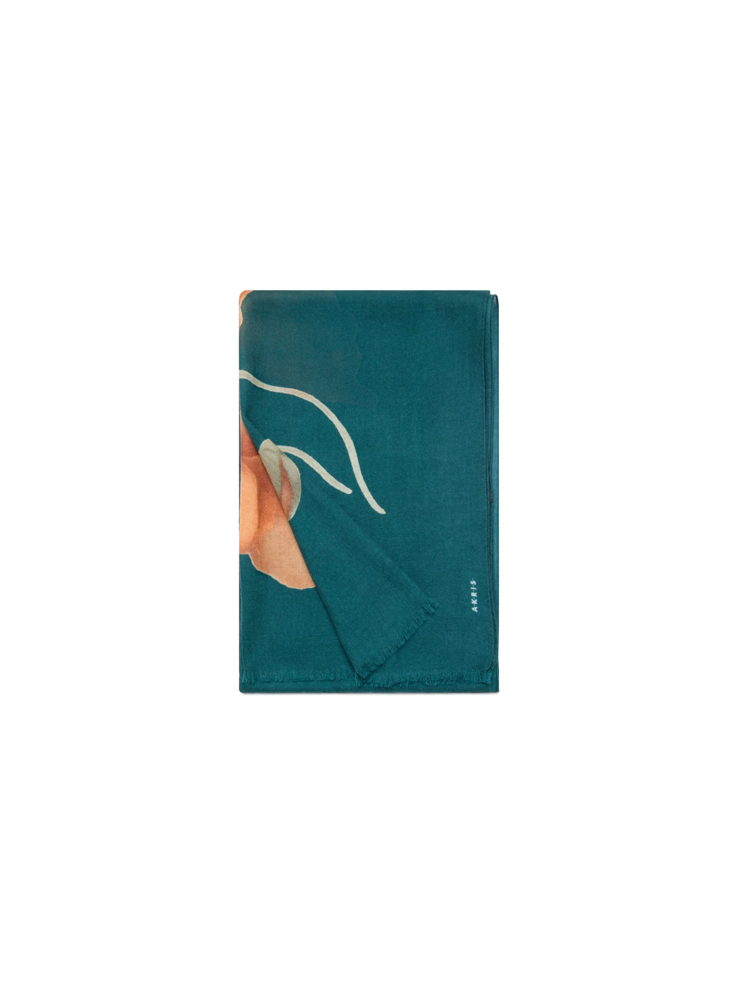 Cashmere Silk Scarf with Placed Anemone Print - Image 4