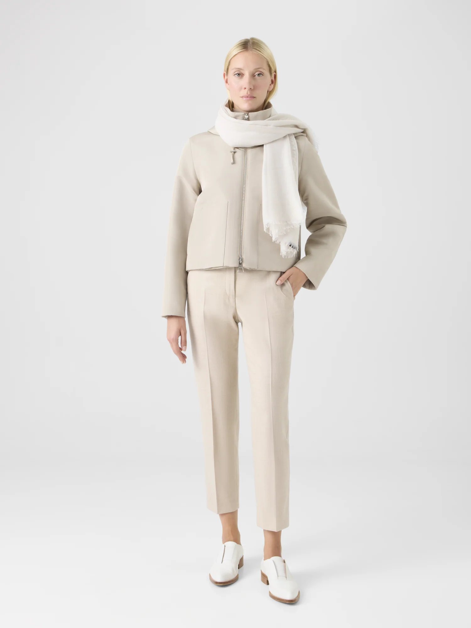 Cashmere Silk Scarf with Lurex Frame - Image 3