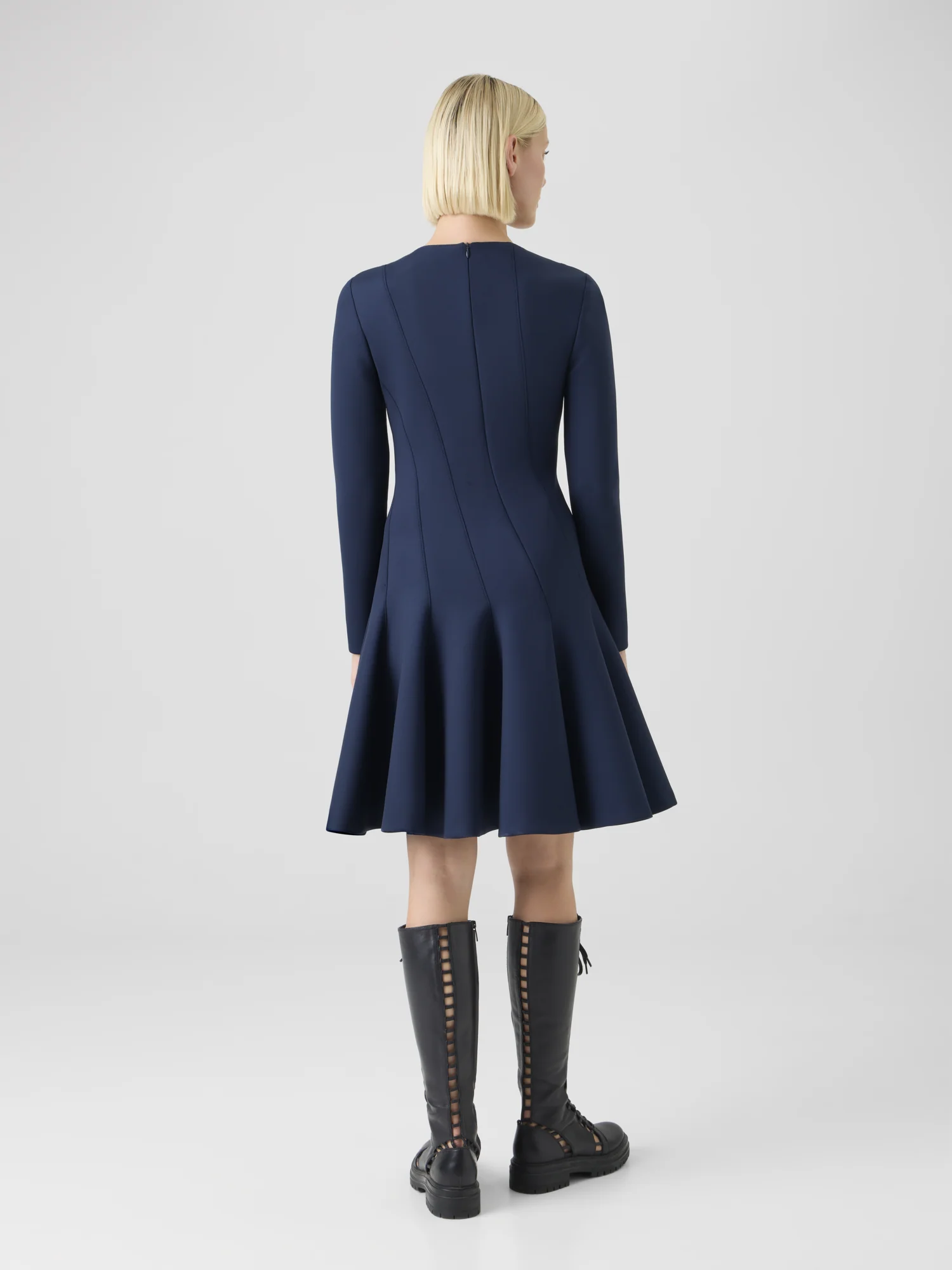 Fit-and-Flare Techno Neoprene Dress - Image 4