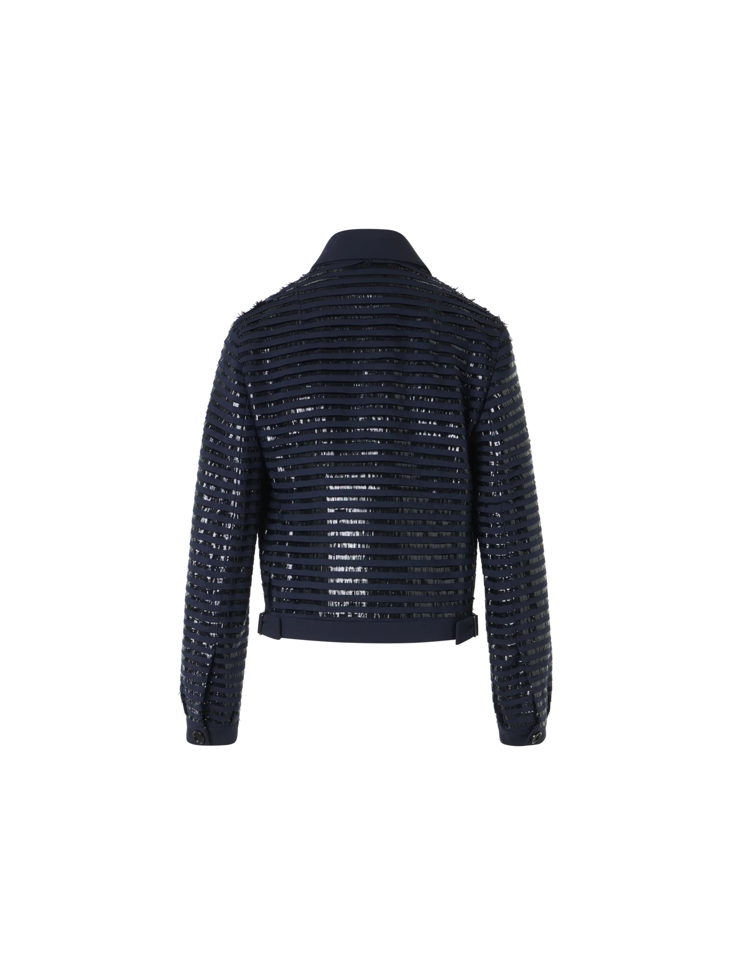 Lamé Fringes Embroidered Wool Short Jacket - Image 6