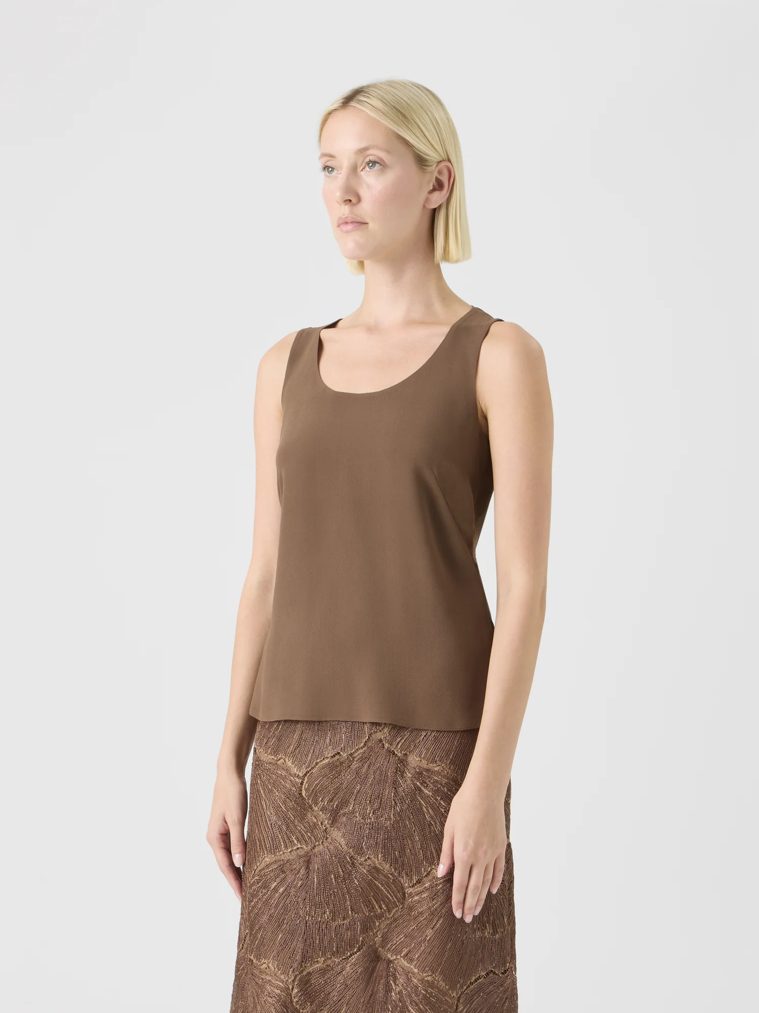 Silk Georgette Scoop-Neck Top - Image 4