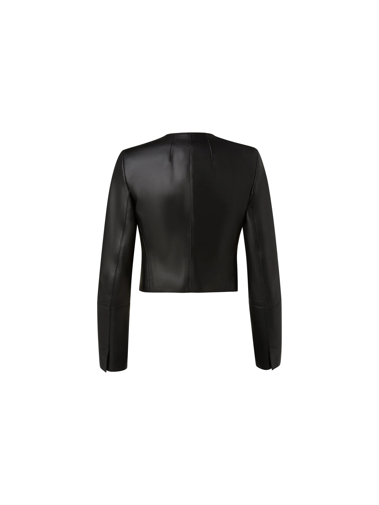 Cropped Leather Jacket - Image 4