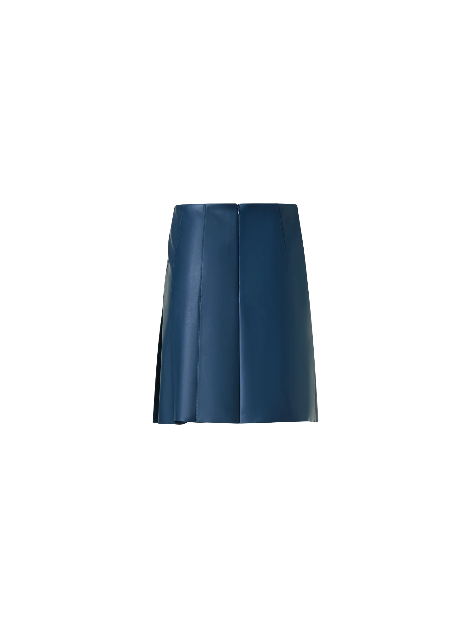 Half-Pleated Leather Mini Skirt - Image 4