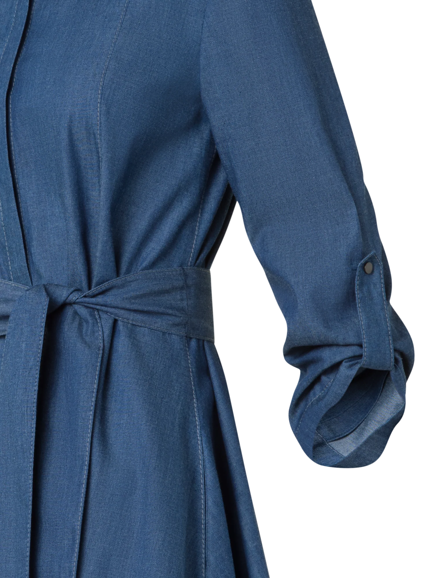Lightweight Cotton Denim Shirt Dress - Image 3