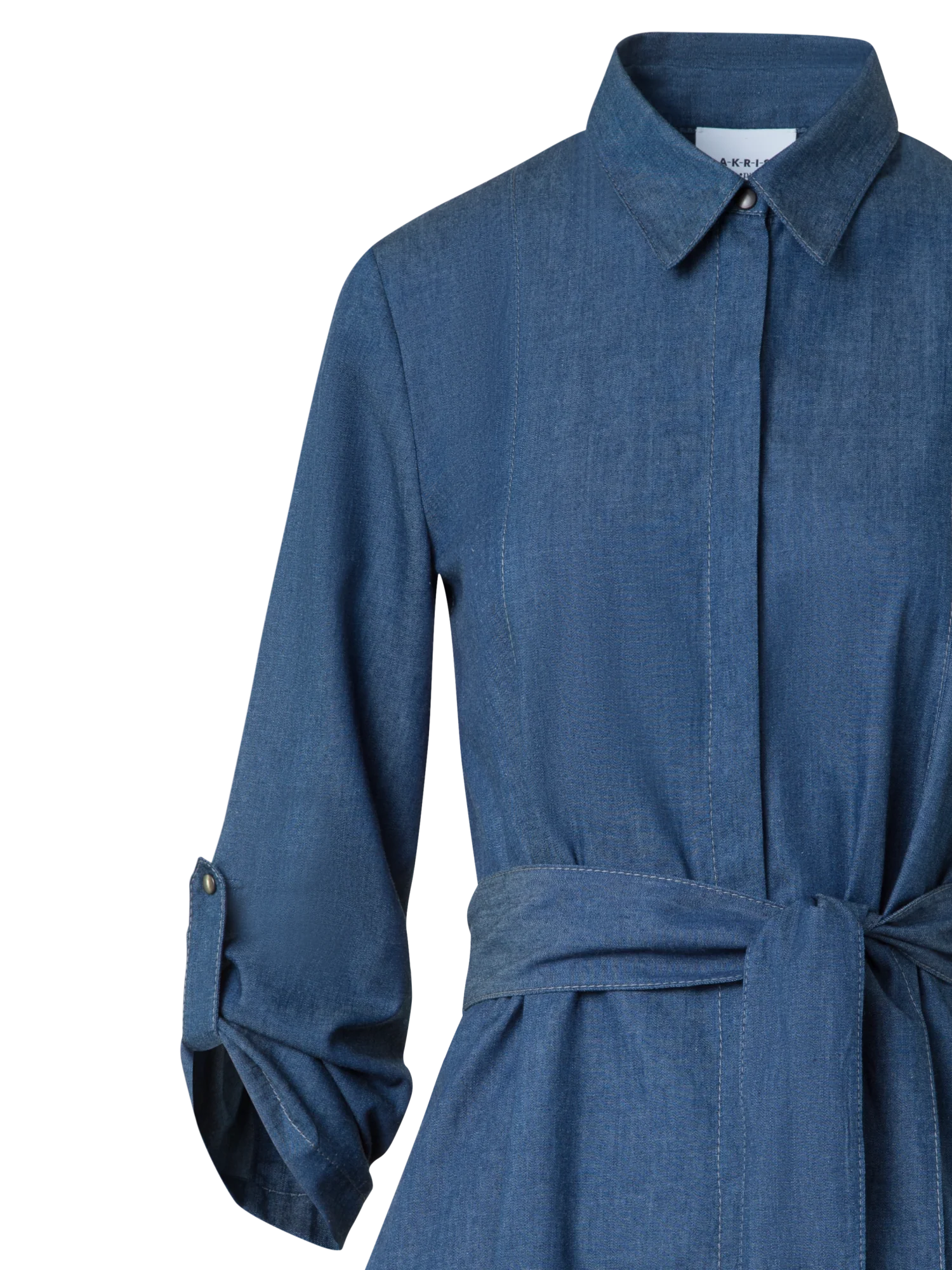 Lightweight Cotton Denim Shirt Dress - Image 5