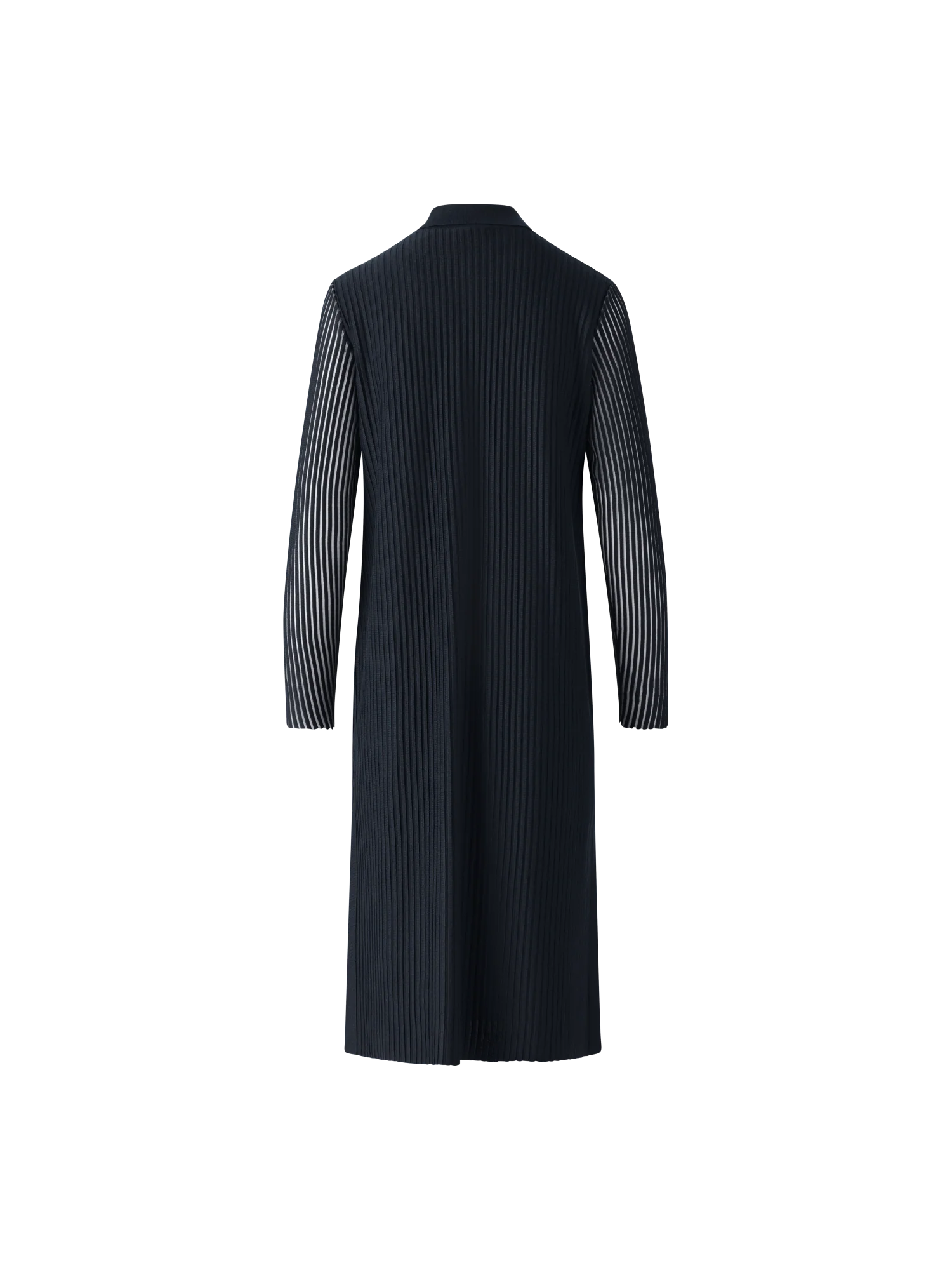 Long Knit Coat in Semi-Sheer Silk Cotton - Image 3