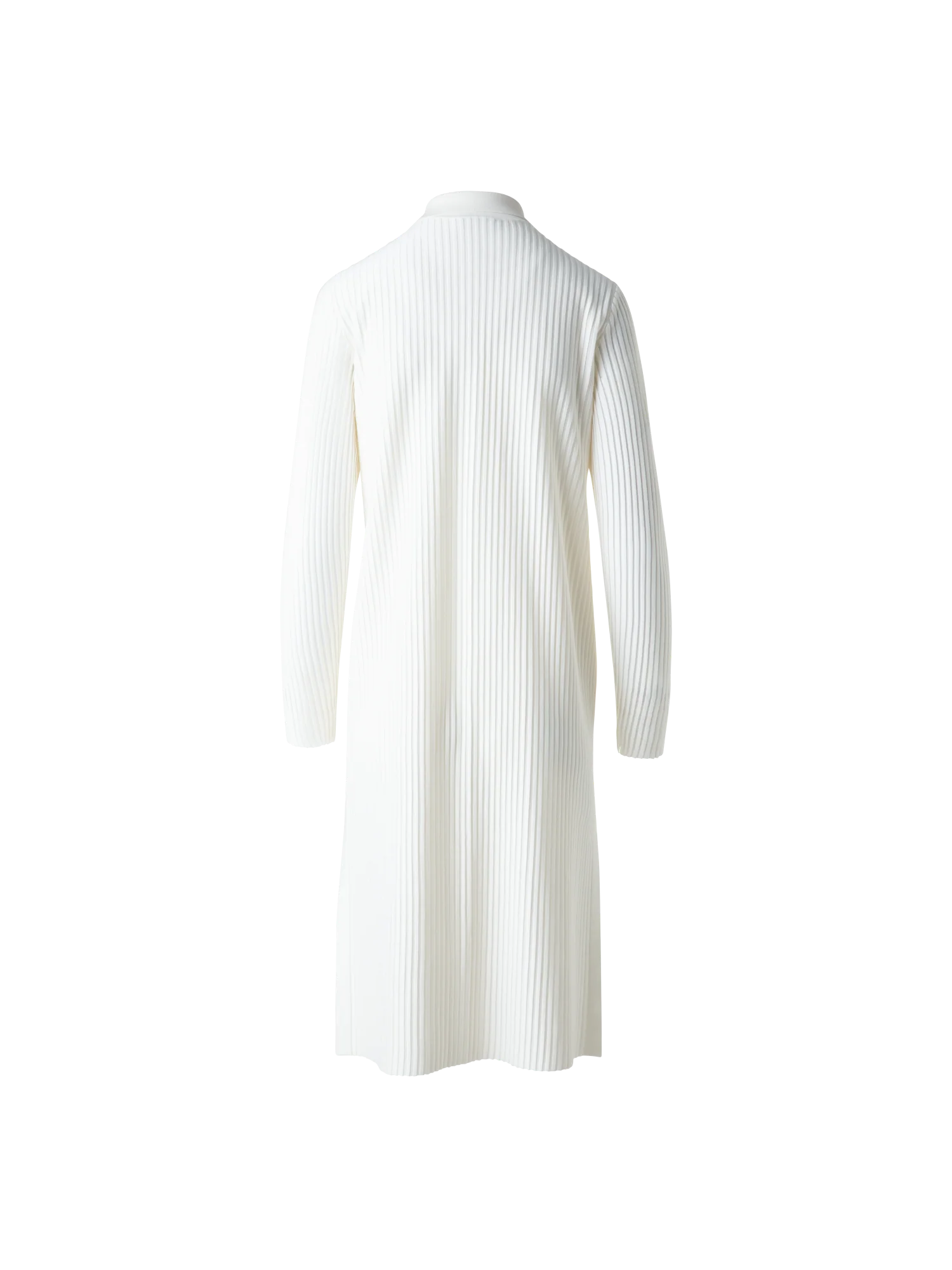 Long Knit Coat in Semi-Sheer Silk Cotton - Image 4