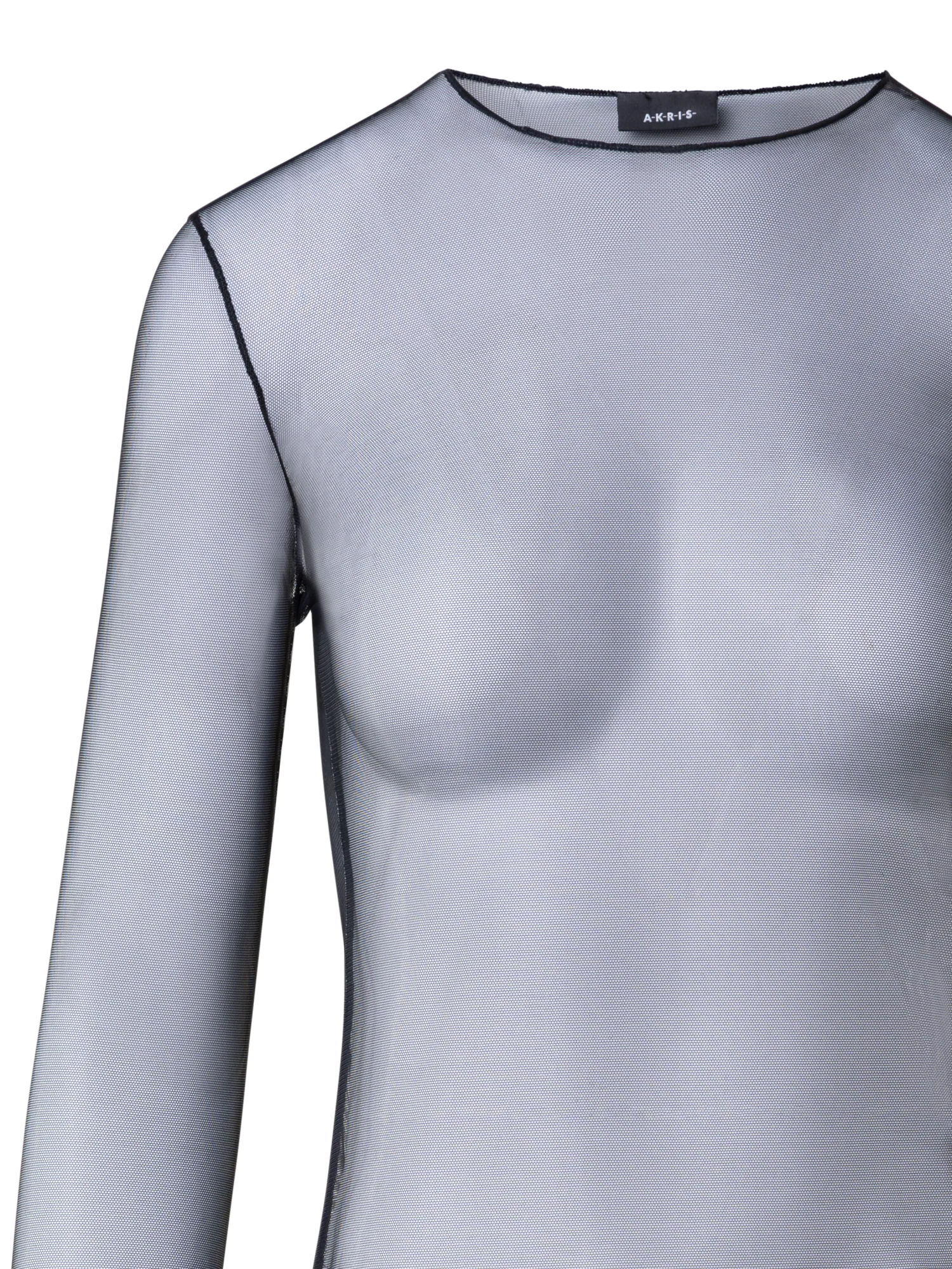 Long Sleeve Sheer Mesh Layering Top - Image 3