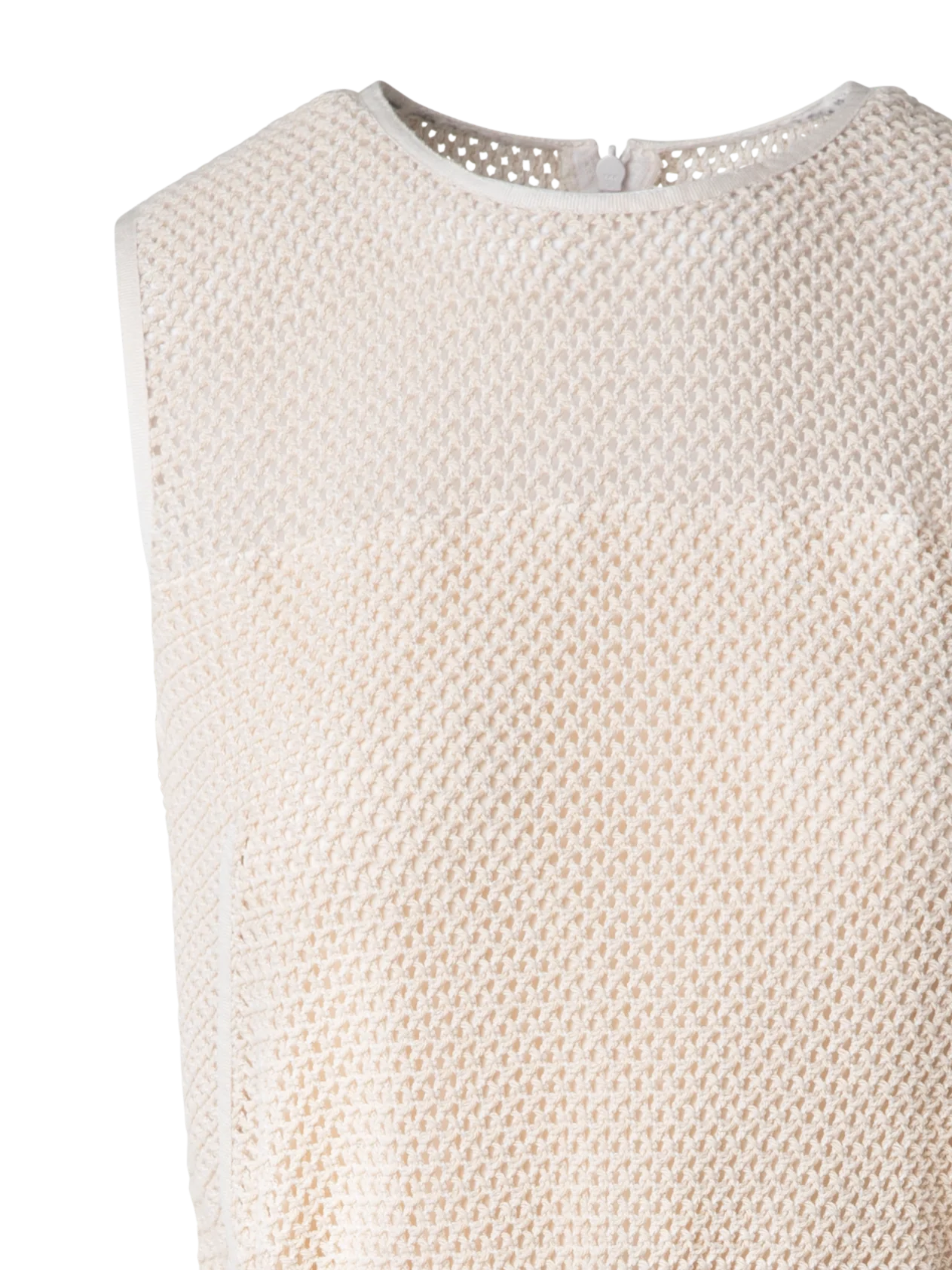 Midi Dress in Cotton Mesh with Fringes - Image 5