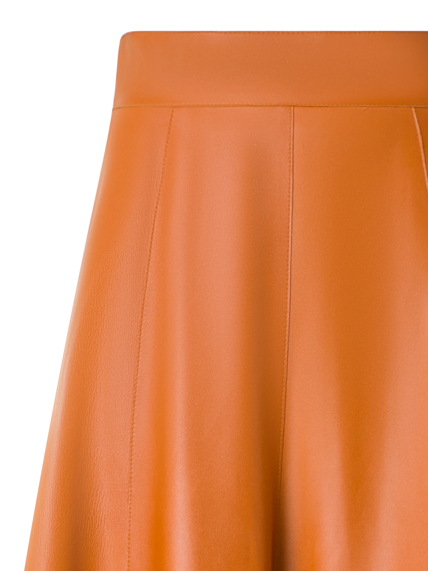 Midi Leather Skirt in A-Line - Image 3