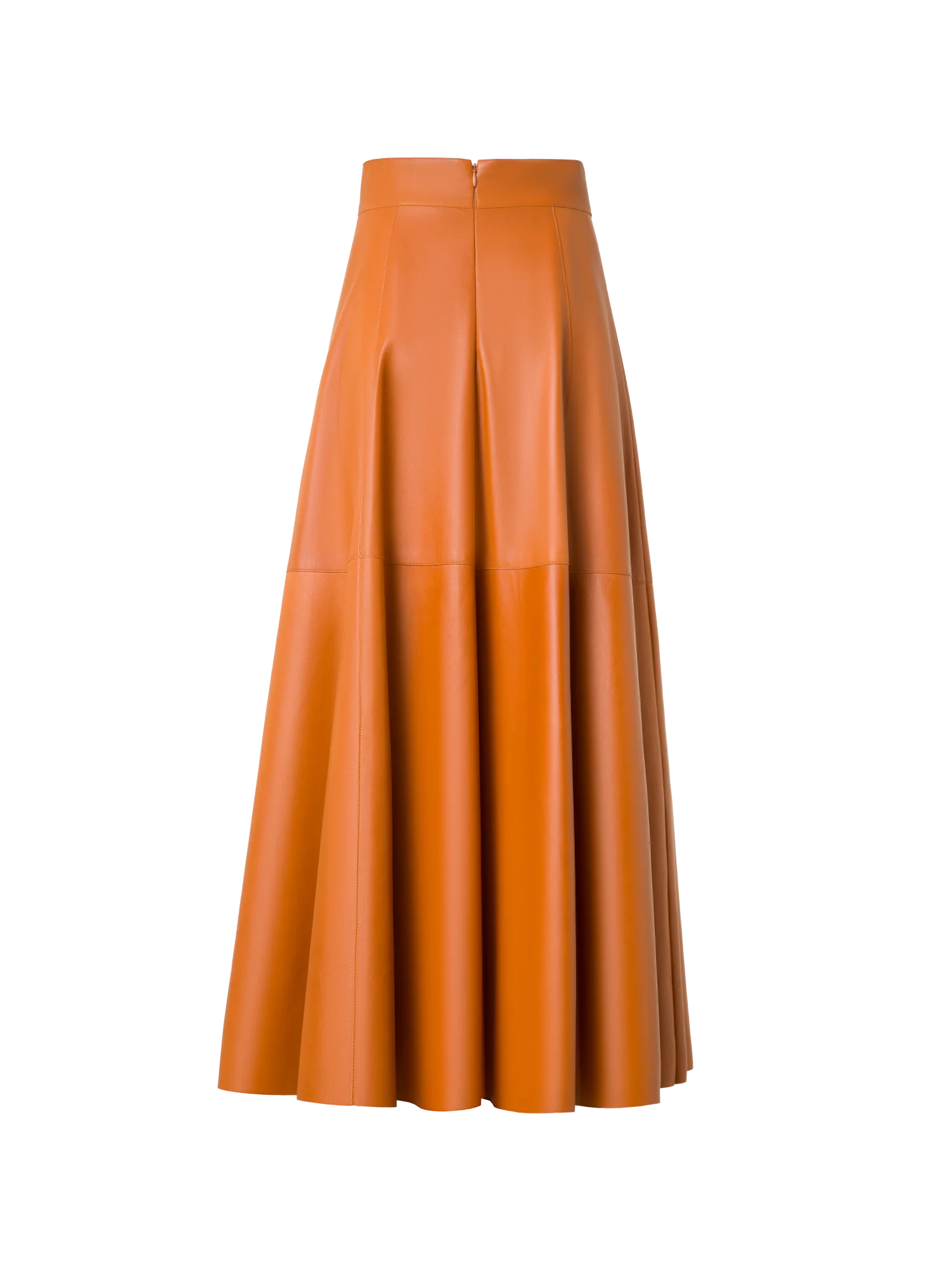 Midi Leather Skirt in A-Line - Image 4