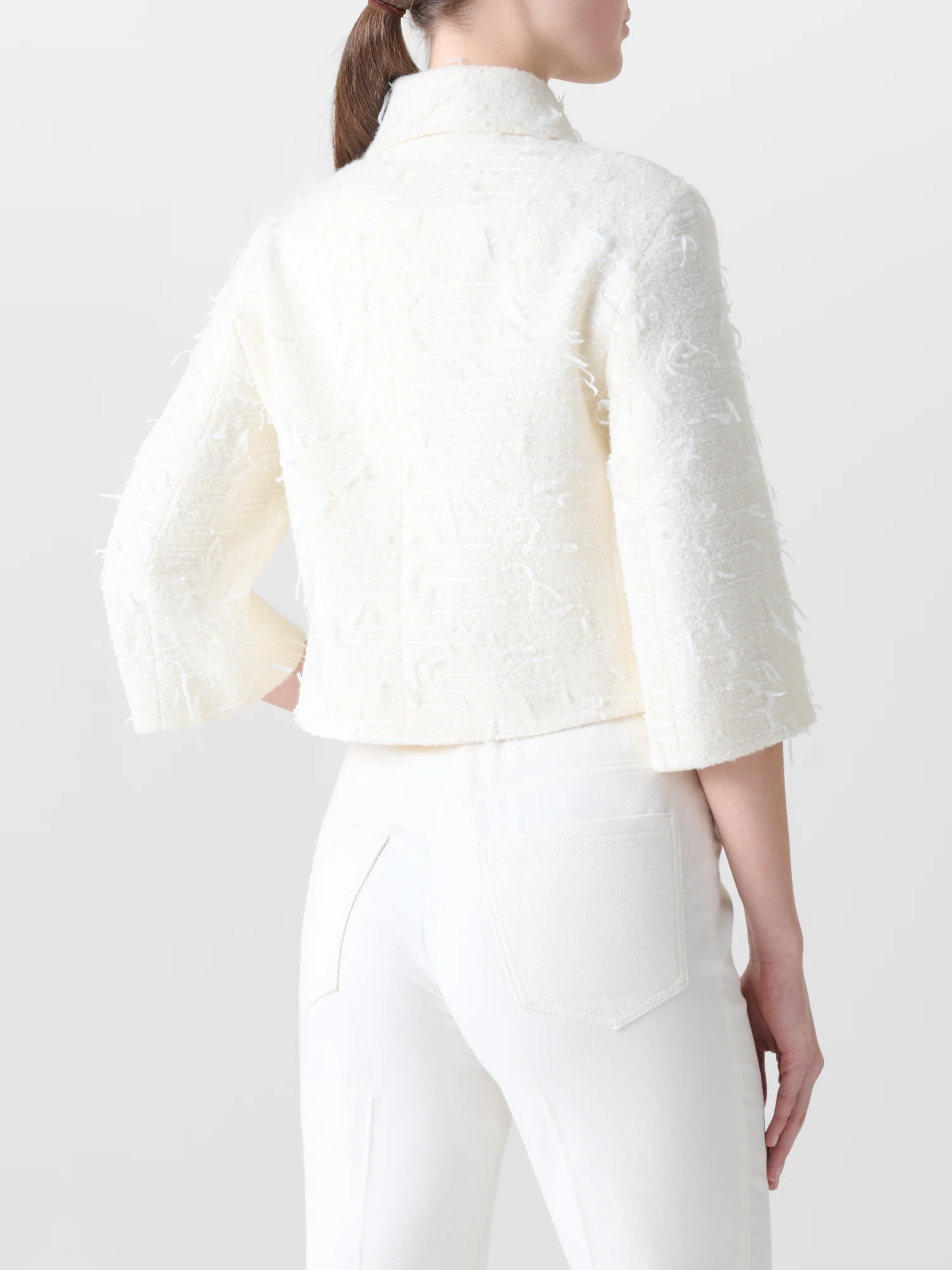 Short Boxy Jacket in Sequins Bouclé - Image 5
