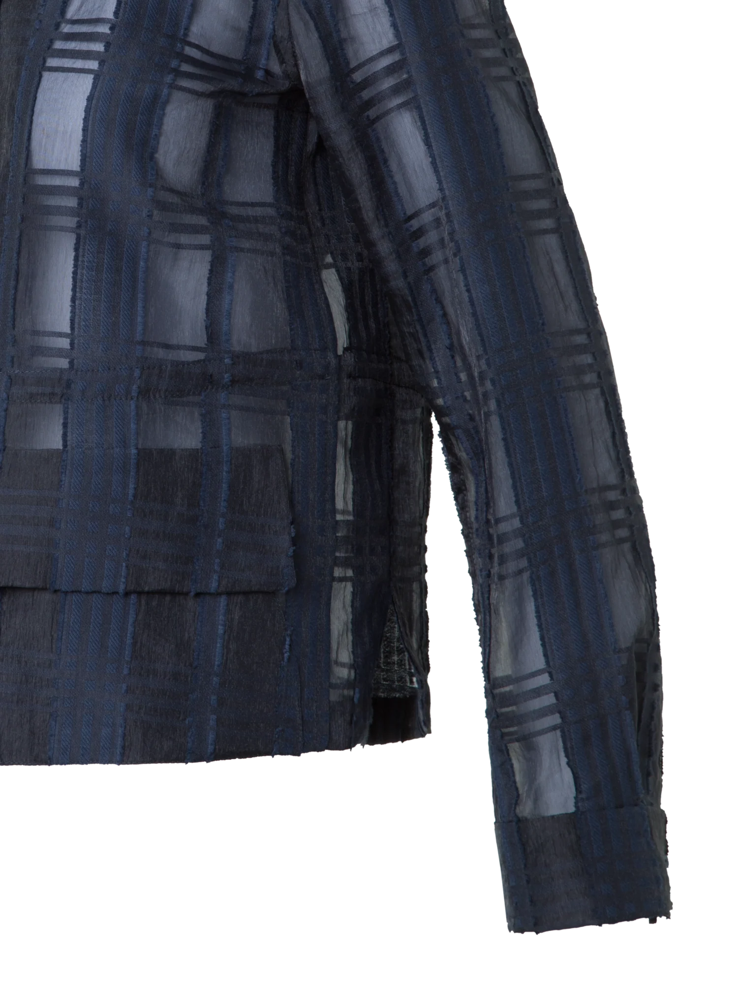 Short Jacket in Sheer Organdy Plaid - Image 3