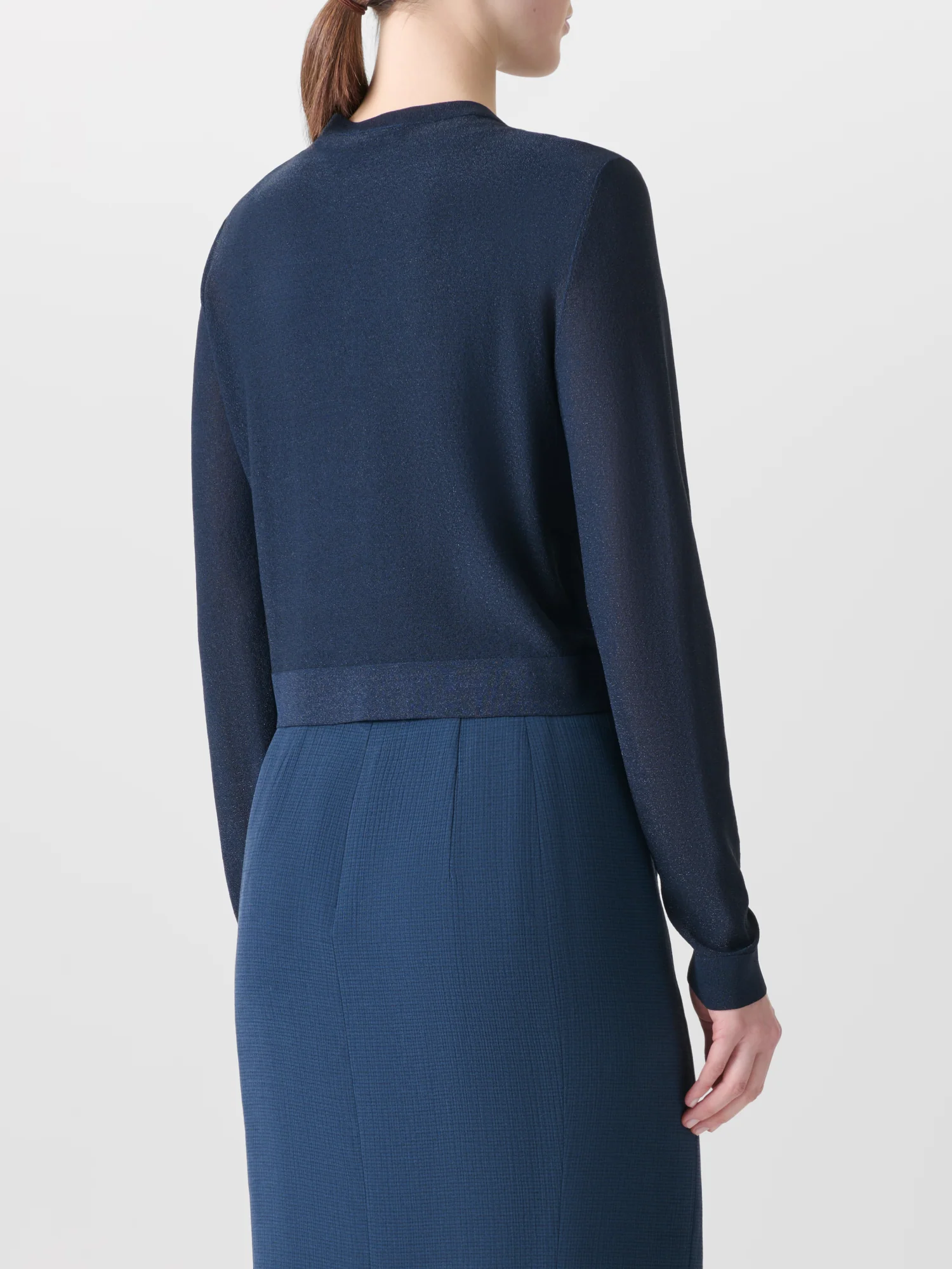 Silk Cardigan with Golden Lurex - Image 5