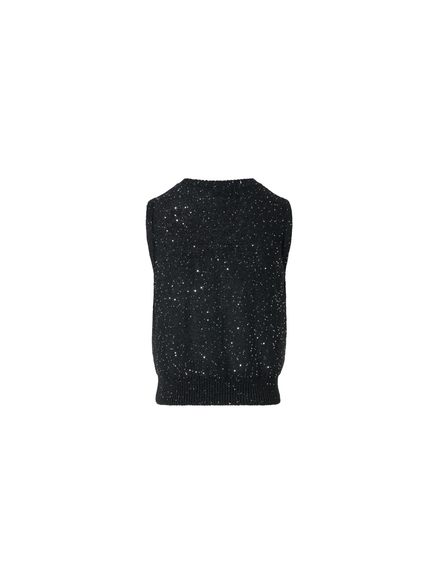 Sleeveless Linen Cotton Knit Top with Sequins - Image 3