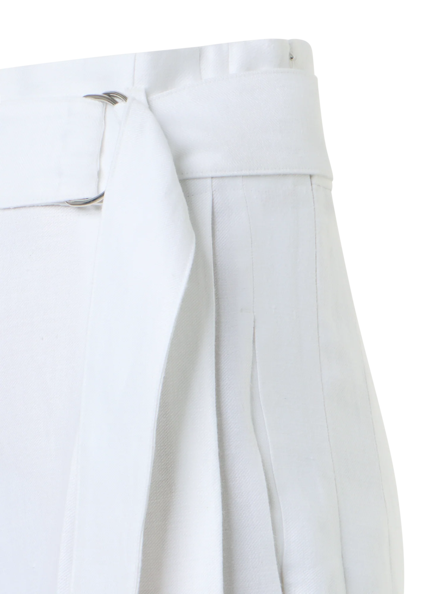 Fiorella High-Rise Pleated Raw Linen Culotte Pants - Image 3