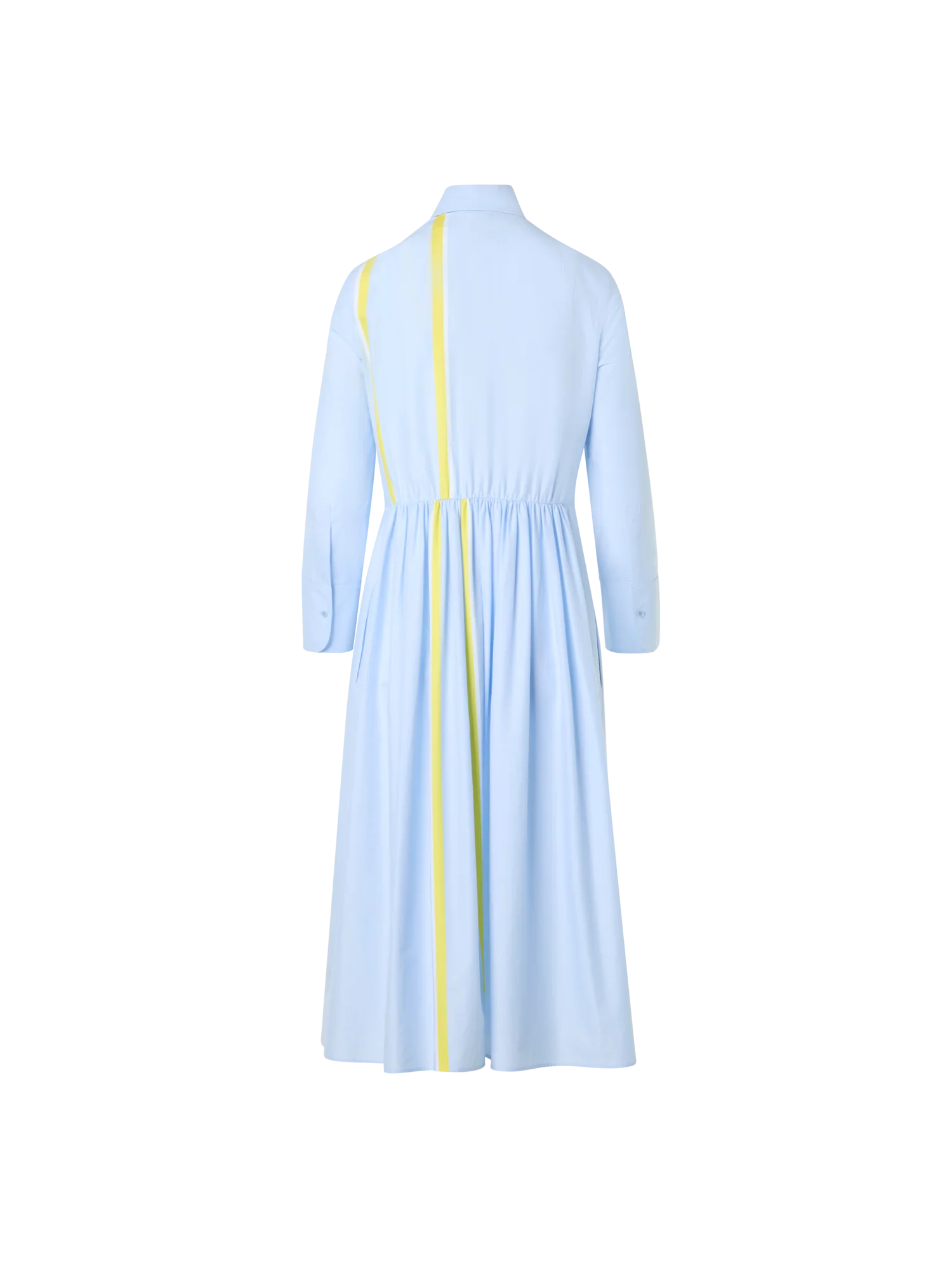 Striped Cotton Chambray Midi Shirt Dress - Image 5