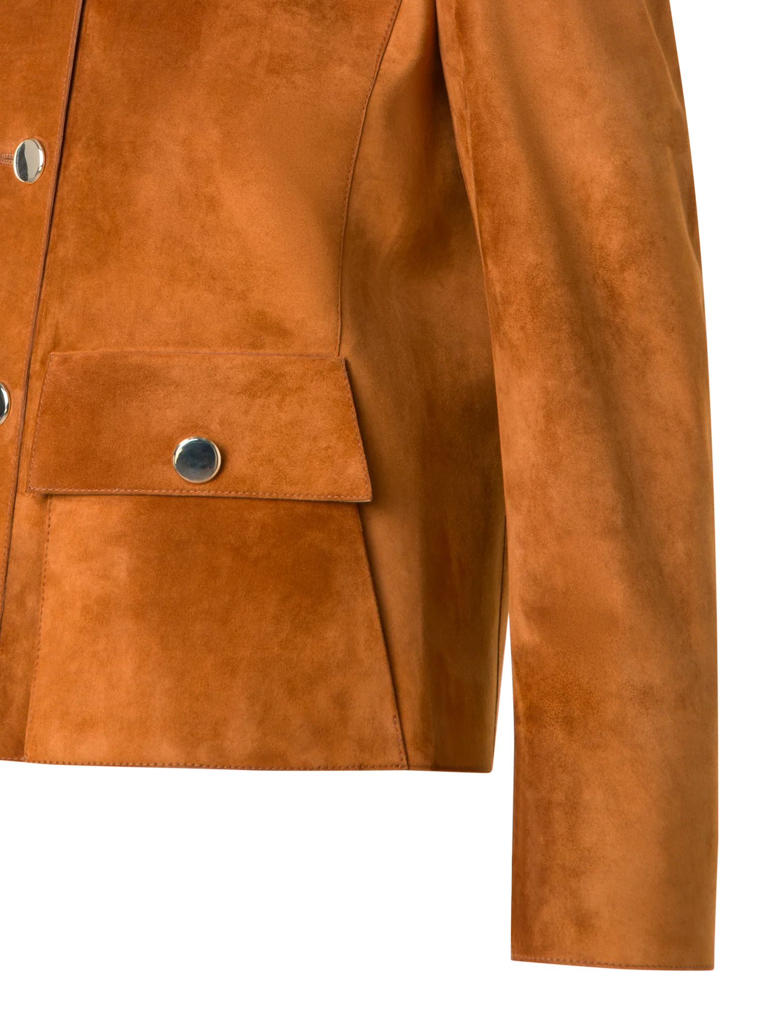 Suede Jacket with Golden Buttons - Image 3